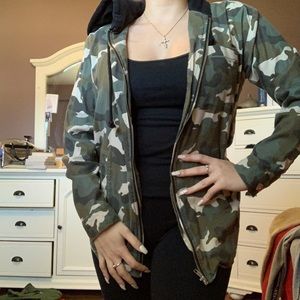 Hooded camo jacket